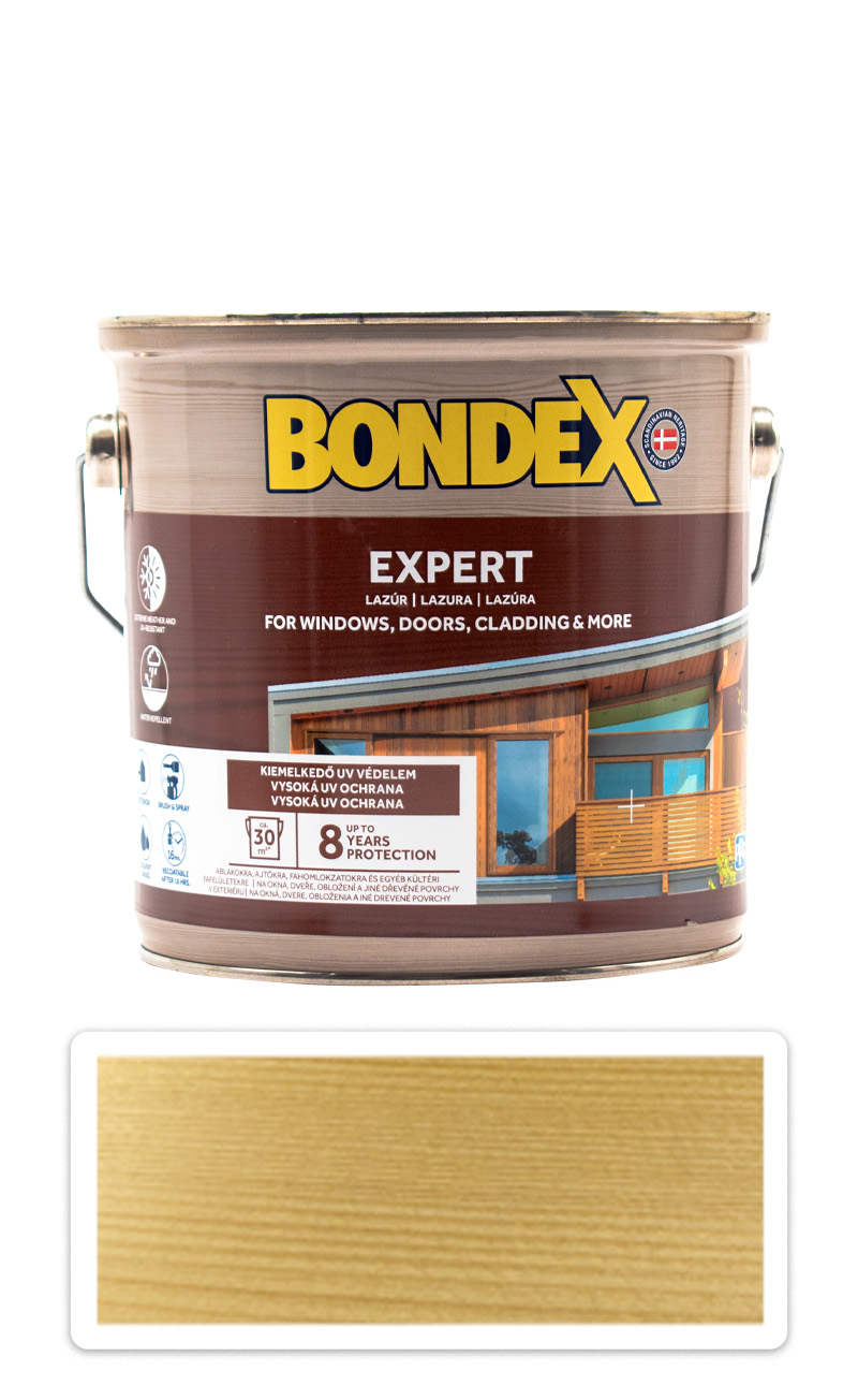 BONDEX Expert - silnovrstvá syntetická lazura na dřevo v exteriéru 2.5 l Bezbarvá BONDEX