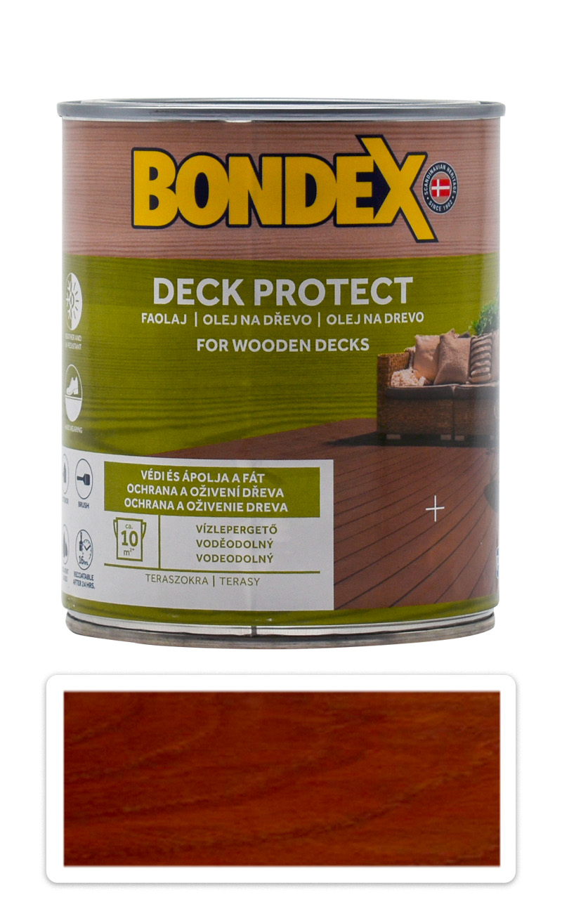 BONDEX Deck Protect - ochranný syntetický olej na dřevo v exteriéru 0.75 l Červený mahagon BONDEX