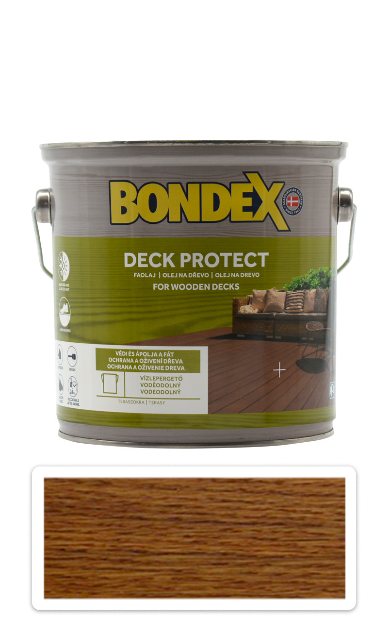 BONDEX Deck Protect - ochranný syntetický olej na dřevo v exteriéru 2.5 l Dub BONDEX