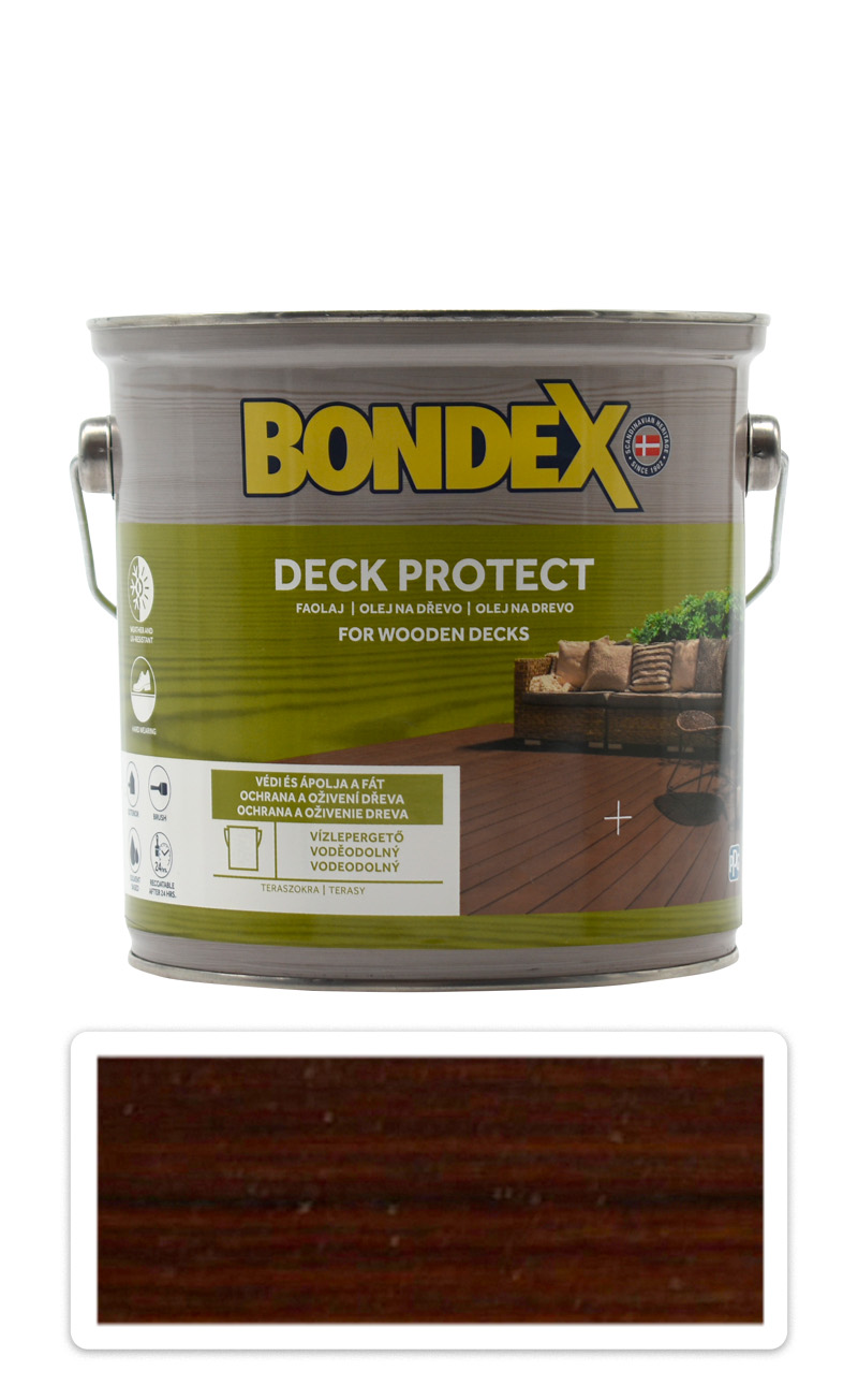 BONDEX Deck Protect - ochranný syntetický olej na dřevo v exteriéru 2.5 l Palisandr BONDEX