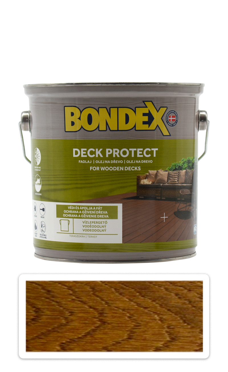 BONDEX Deck Protect - ochranný syntetický olej na dřevo v exteriéru 2.5 l Teak BONDEX