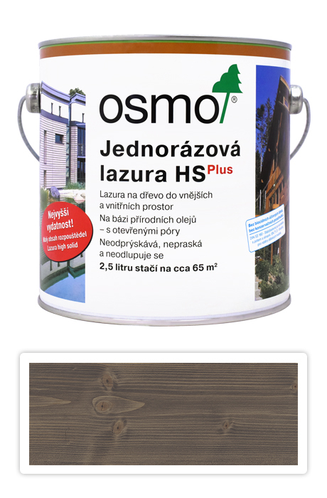 OSMO Jednorázová lazura HS 2.5 l Křemenně šedá 9207 OSMO