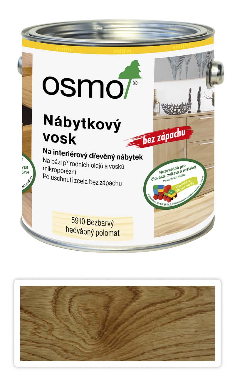 OSMO Vosk na dřevěný nábytek 2.5 l Bezbarvý 5910 OSMO