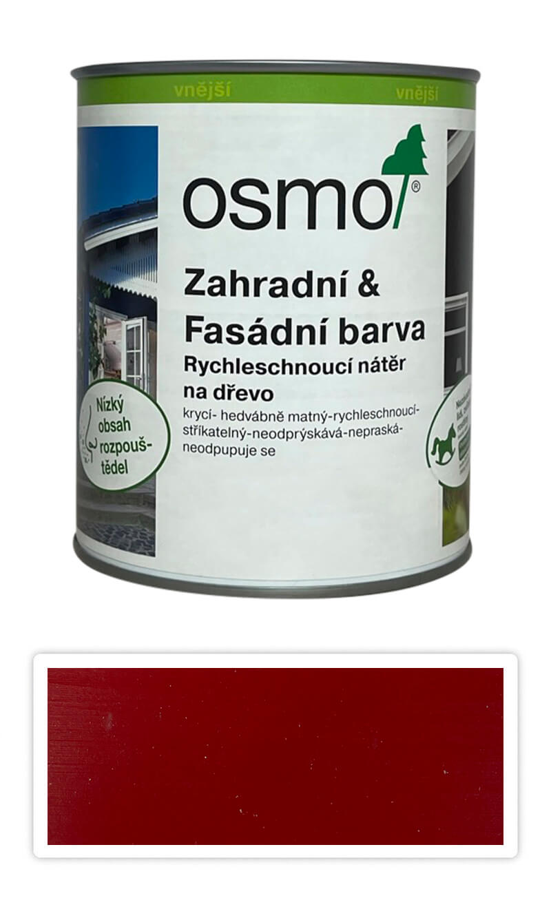 OSMO Zahradní a fasádní barva na dřevo 0.75 l Ohnivě červená 7530 OSMO