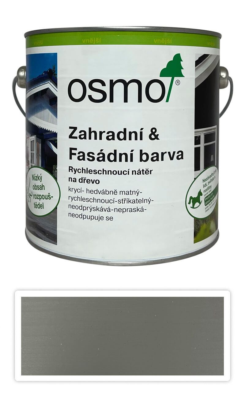 OSMO Zahradní a fasádní barva na dřevo 2.5 l Achátově šedá 7738 OSMO