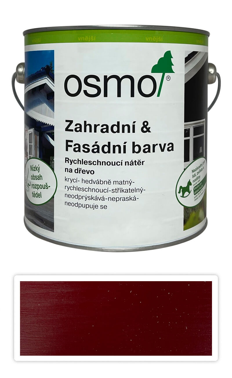 OSMO Zahradní a fasádní barva na dřevo 2.5 l Červenohnědá 7511 OSMO