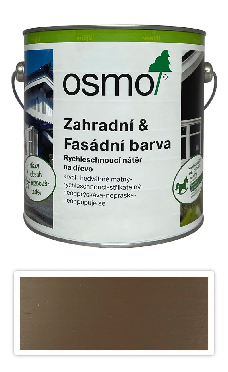 OSMO Zahradní a fasádní barva na dřevo 2.5 l Šedobéžová 7119 OSMO