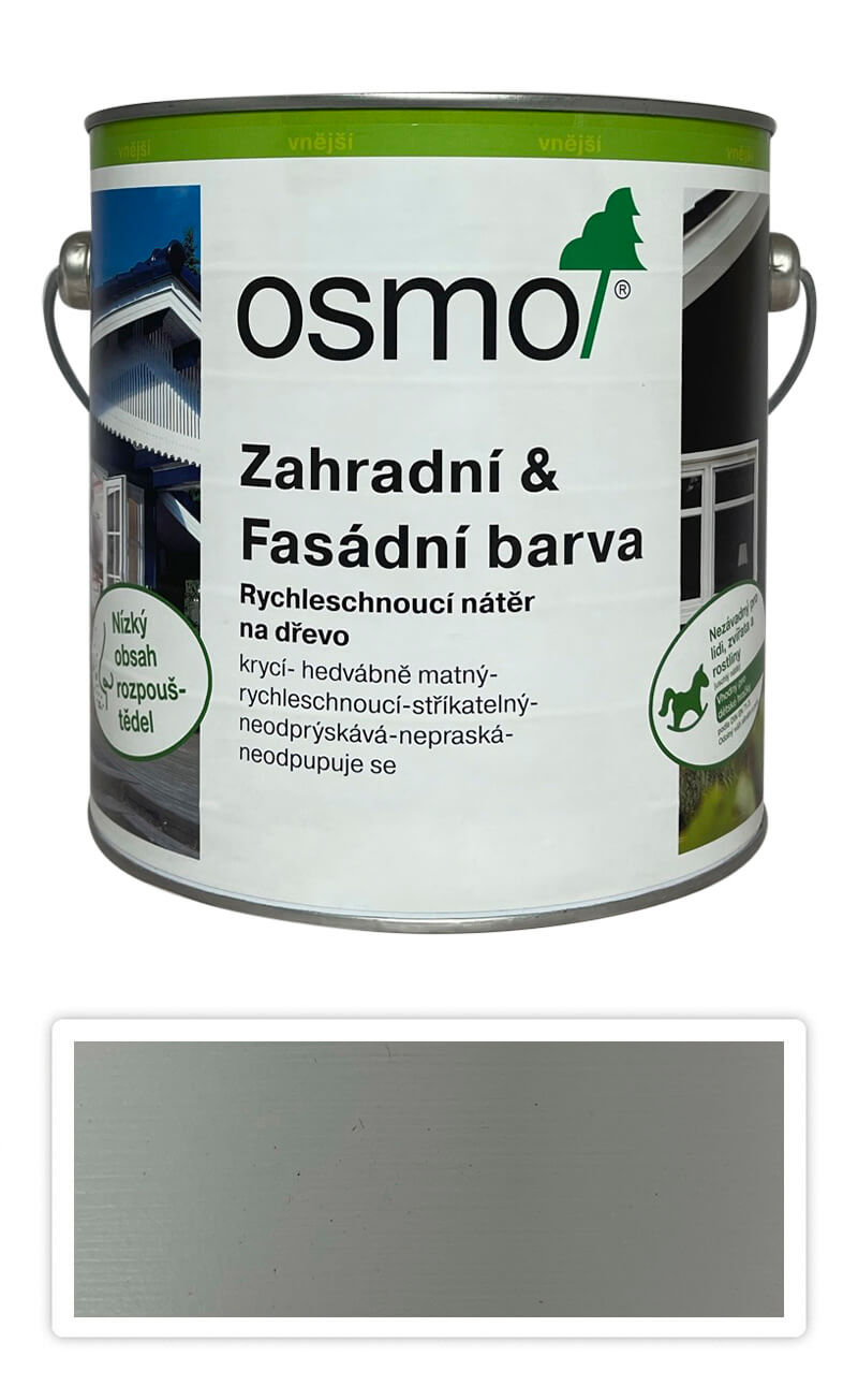 OSMO Zahradní a fasádní barva na dřevo 2.5 l Světle šedá 7535 OSMO