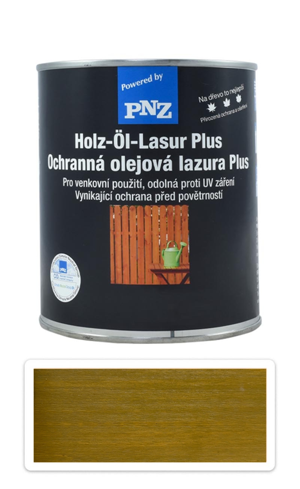 PNZ Ochranná olejová lazura Plus 0.75 l Zahradní zelená PNZ