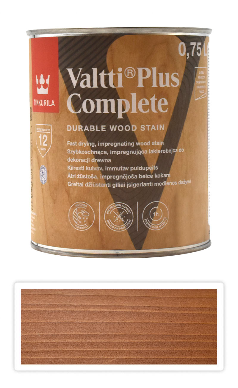 TIKKURILA Valtti Plus Complete - matná tenkovrstvá lazura 0.75 l Teak TIKKURILA