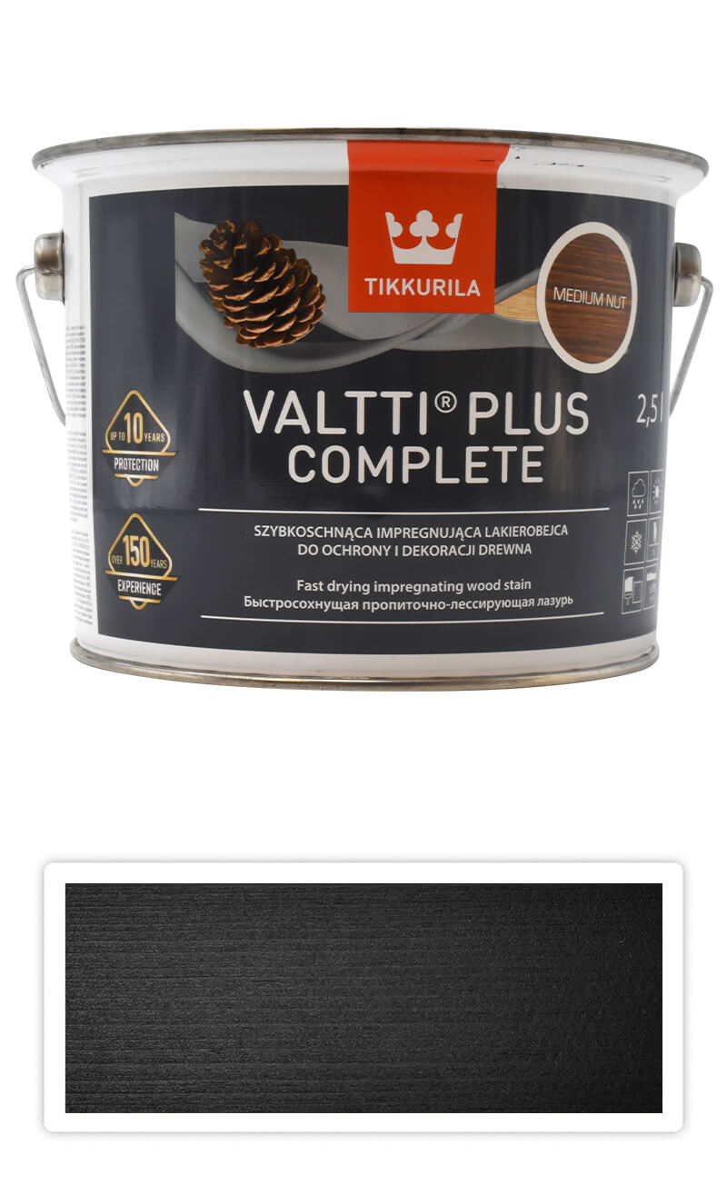 TIKKURILA Valtti Plus Complete - matná tenkovrstvá lazura 2.5 l Eben TIKKURILA