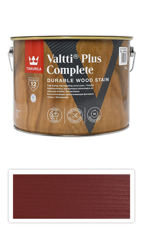 TIKKURILA Valtti Plus Complete - matná tenkovrstvá lazura 9 l Varvikko 5058 TIKKURILA