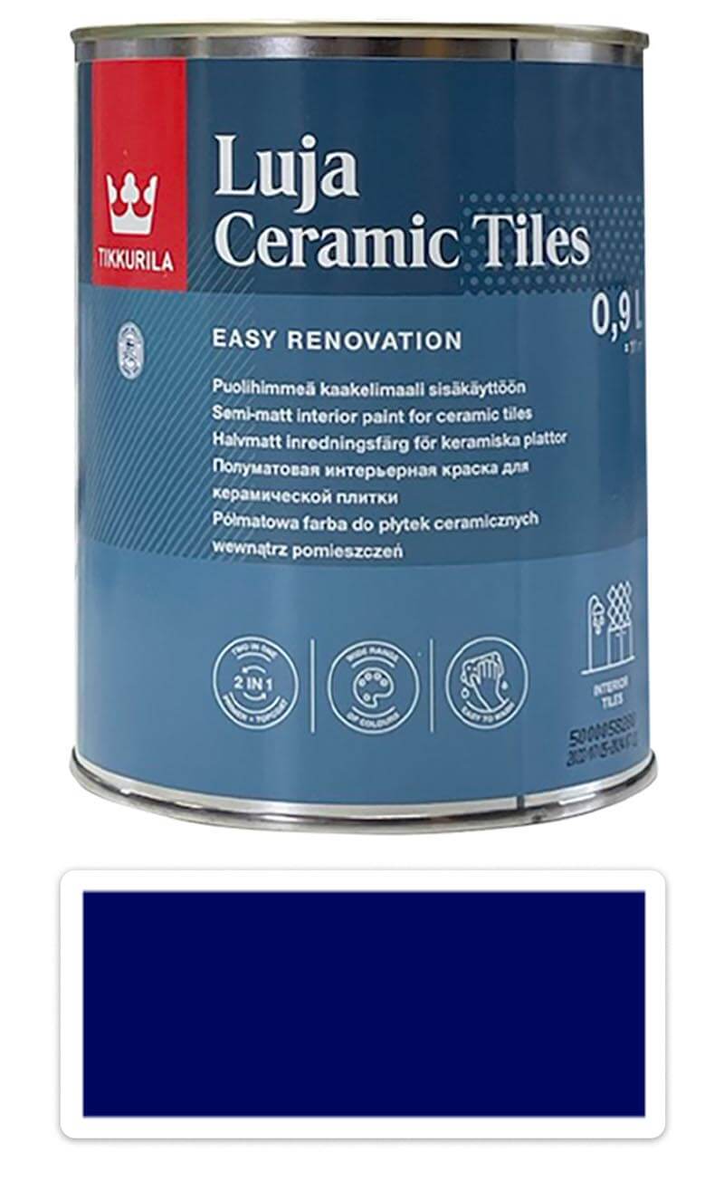 TIKKURILA Luja Ceramic Tiles - barva na kTIKKURILA Luja Ceramic Tiles - barva na keramické obklady 0.9 l Nachtblau / Noční modrá RAL 5022 TIKKURILA