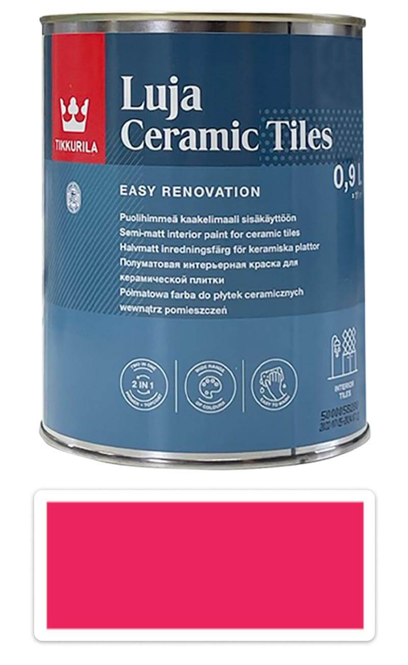 TIKKURILA Luja Ceramic Tiles - barva na keramické obklady 0.9 l Rosé / Růžová RAL 3017 TIKKURILA