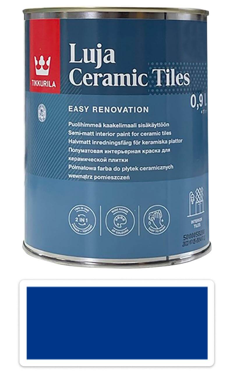 TIKKURILA Luja Ceramic Tiles - barva na keramické obklady 0.9 l Signalblau / Signální modrá RAL 5005 TIKKURILA