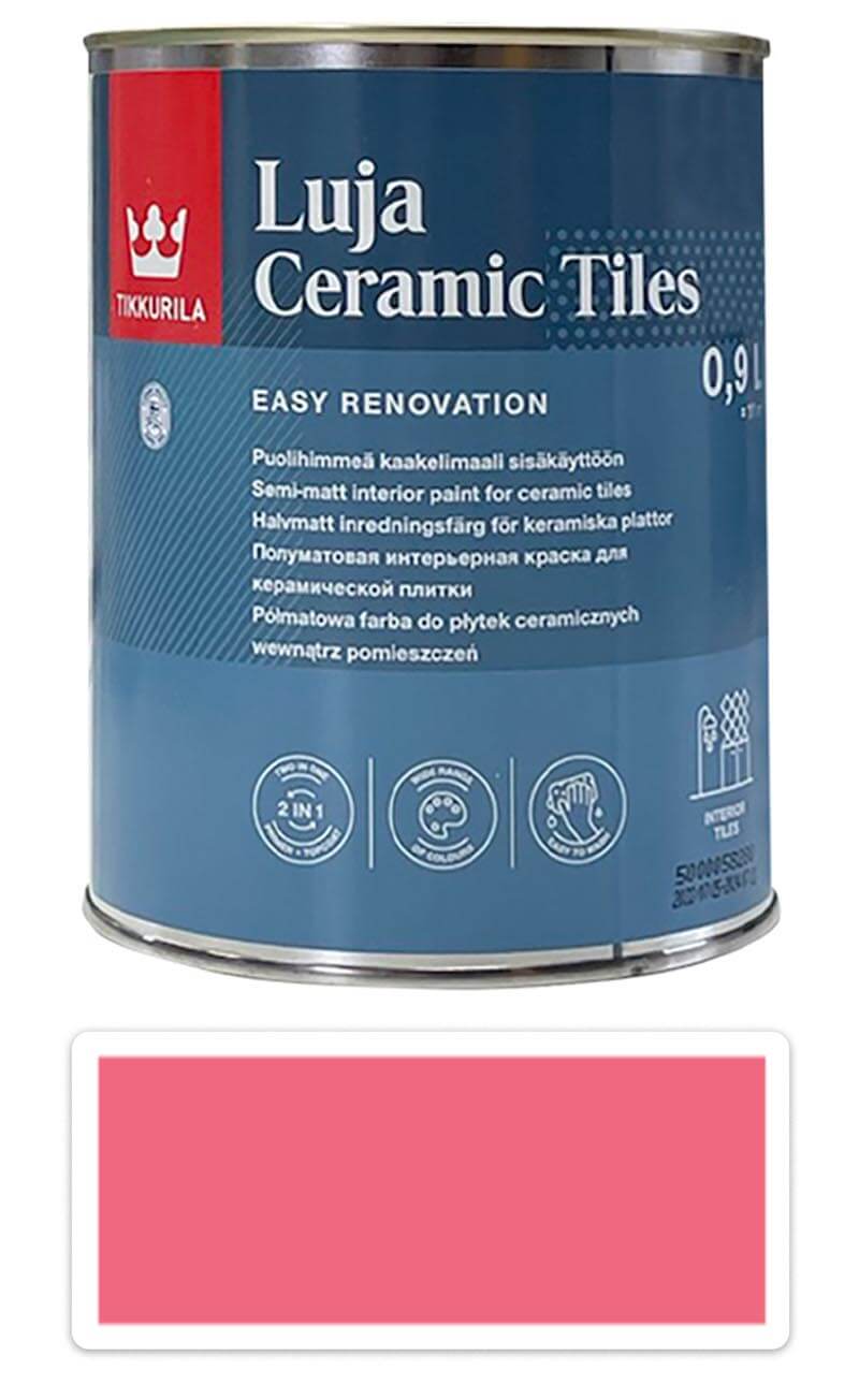 TIKKURILA Luja Ceramic Tiles - barva na keramické obklady 0.9 l Altrosa / Starorůžová RAL 3014 TIKKURILA