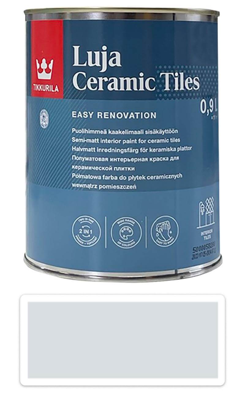 TIKKURILA Luja Ceramic Tiles - barva na keramické obklady 0.9 l Lichtgrau / Světle šedá RAL 7035 TIKKURILA