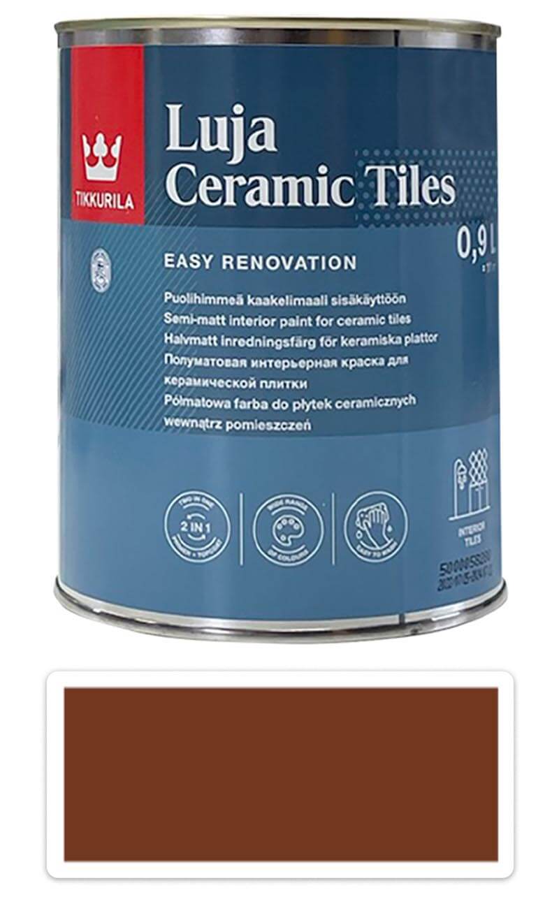 TIKKURILA Luja Ceramic Tiles - barva na keramické obklady 0.9 l Rehbraun/Světle žlutohnědá RAL 8007 TIKKURILA