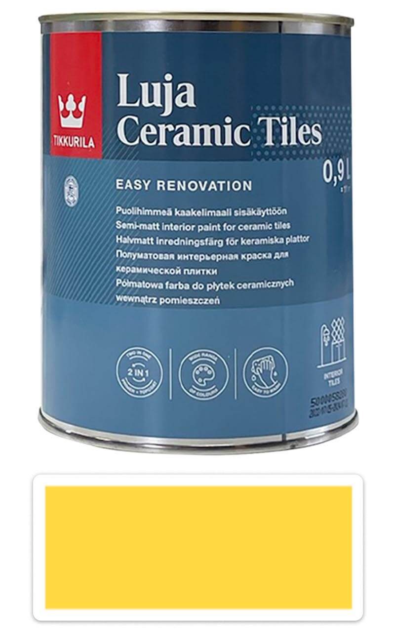 TIKKURILA Luja Ceramic Tiles - barva na keramické obklady 0.9 l Zinkgelb / Zinkově žlutá RAL 1018 TIKKURILA