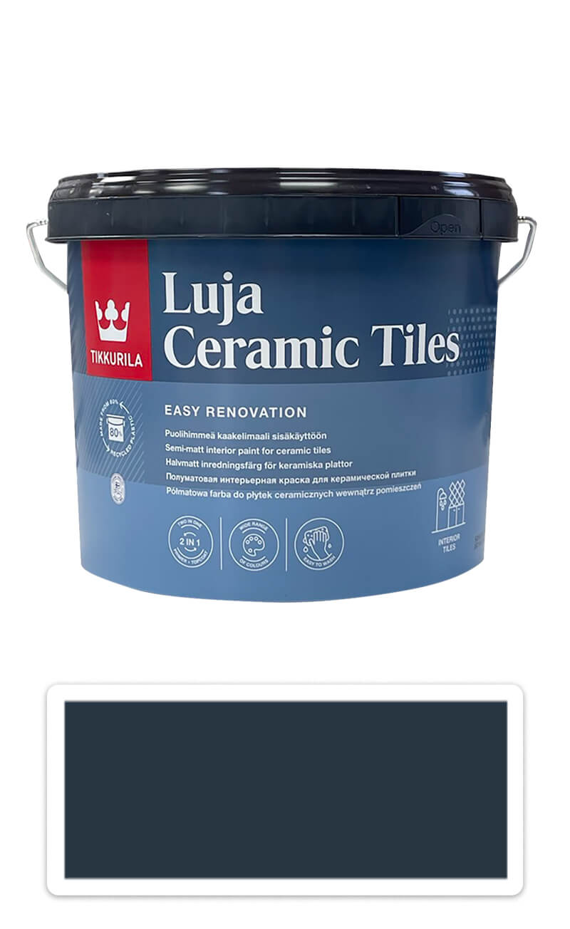 TIKKURILA Luja Ceramic Tiles - barva na keramické obklady 2.7 l Antracitově šedá RAL 7016 TIKKURILA