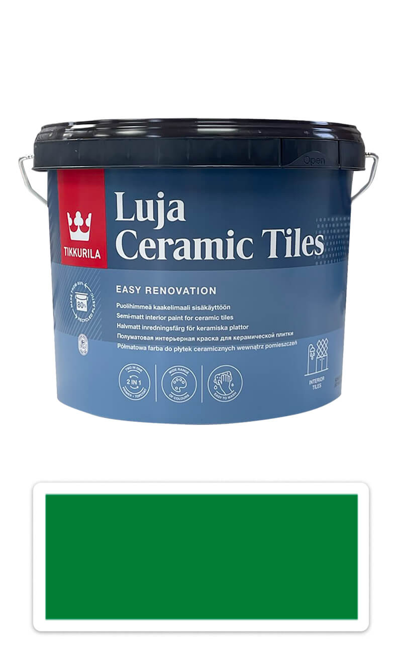 TIKKURILA Luja Ceramic Tiles - barva na keramické obklady 2.7 l Türkisgrün/Tyrkysová zelená RAL 6016 TIKKURILA