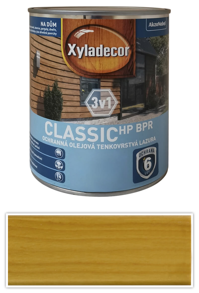 XYLADECOR Classic HP BPR 3v1 - ochranná olejová tenkovrstvá lazura na dřevo 0.75 l Cedr XYLADECOR