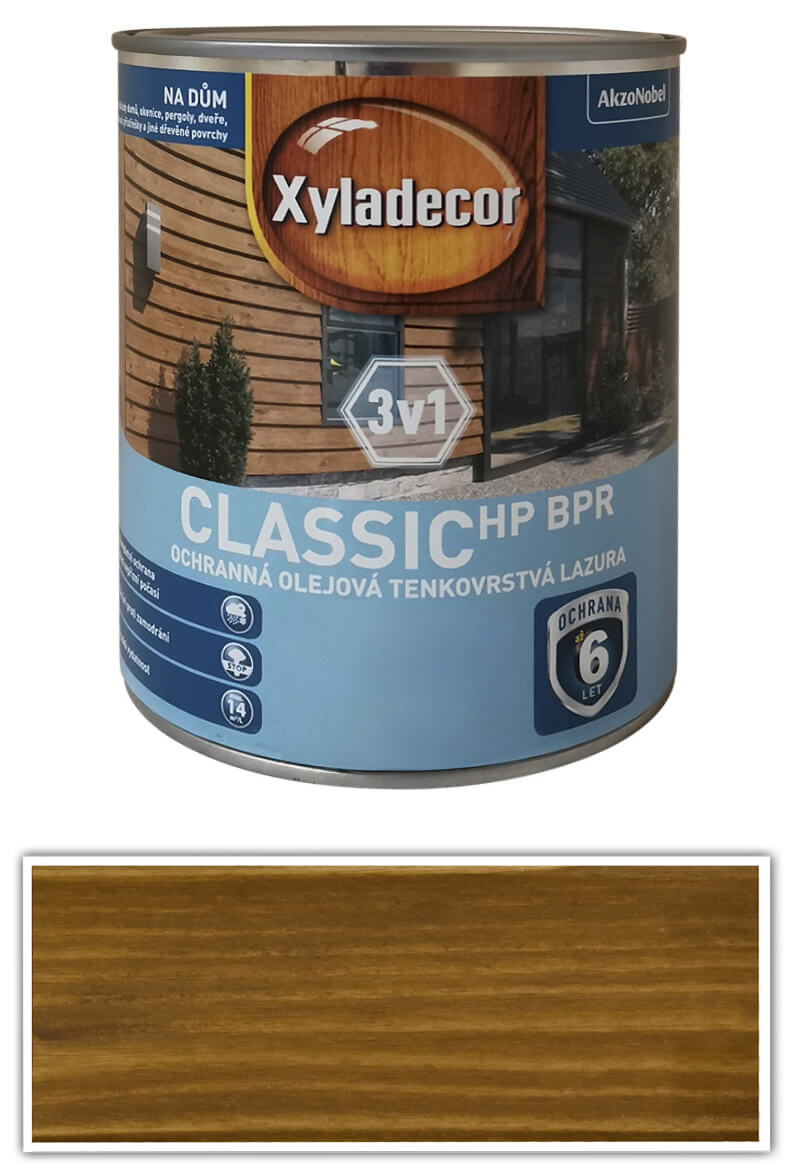 XYLADECOR Classic HP BPR 3v1 - ochranná olejová tenkovrstvá lazura na dřevo 0.75 l Dub XYLADECOR