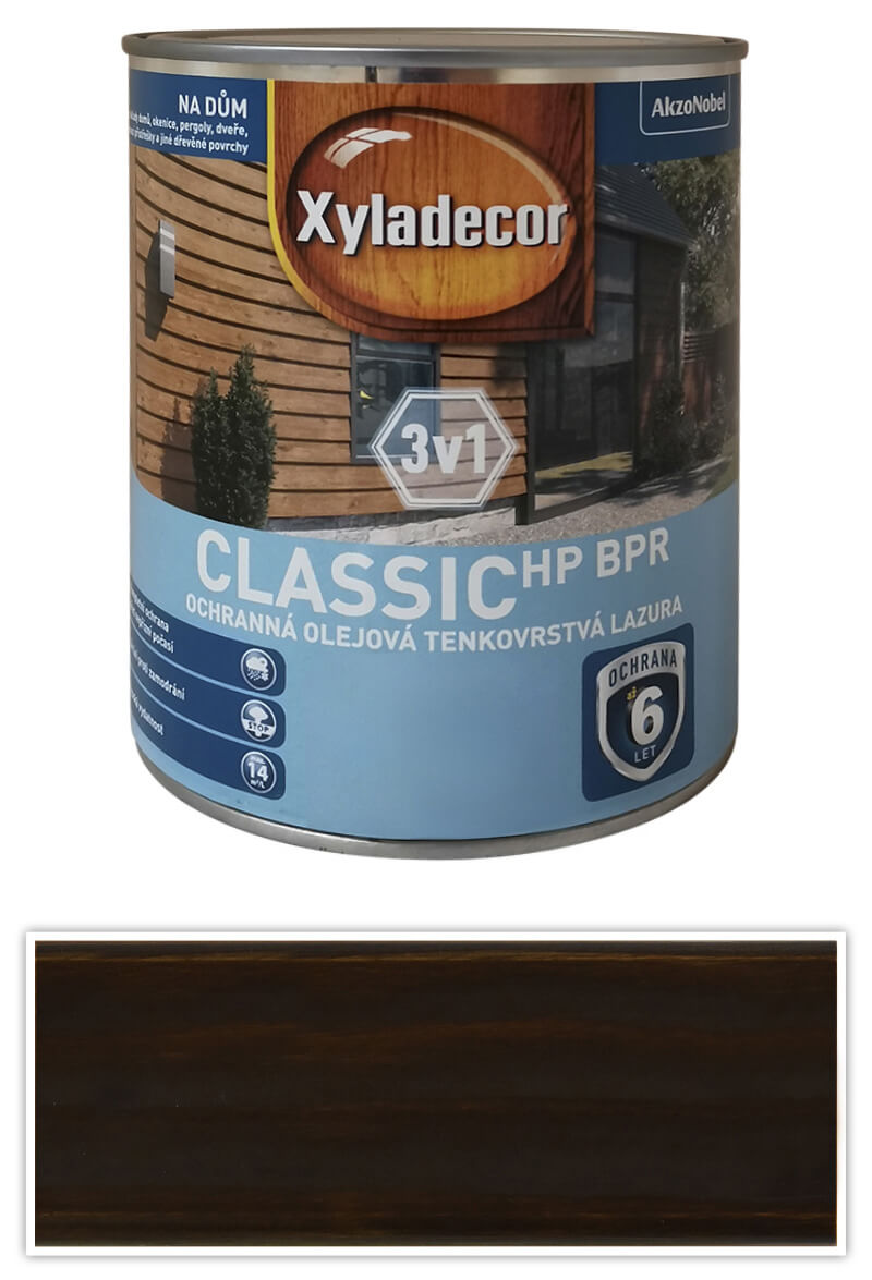 XYLADECOR Classic HP BPR 3v1 - ochranná olejová tenkovrstvá lazura na dřevo 0.75 l Palisandr XYLADECOR