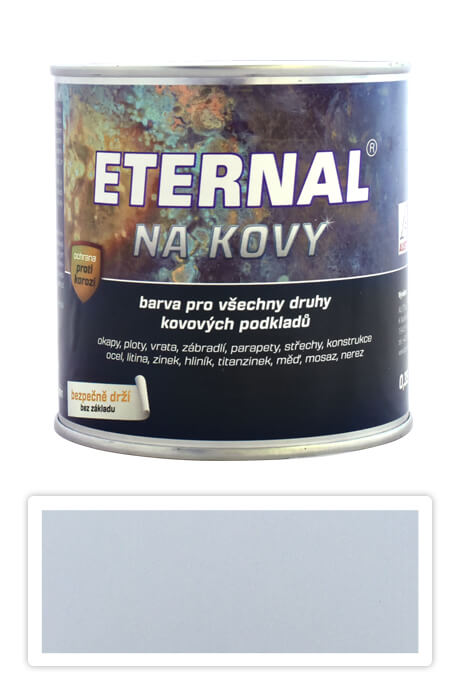 ETERNAL Na kovy - antikorozní barva na kov 0.7 l Světle šedá 402 ETERNAL