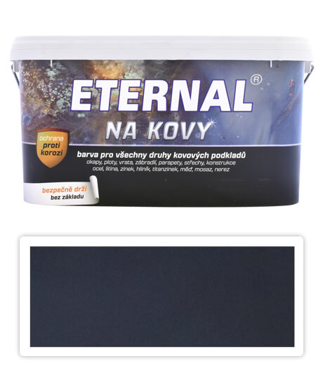 ETERNAL Na kovy - antikorozní barva na kov 5 l Černá 413 ETERNAL