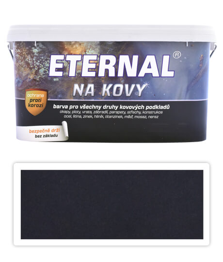 ETERNAL Na kovy - antikorozní barva na kov 5 l Kovářská černá 460 ETERNAL