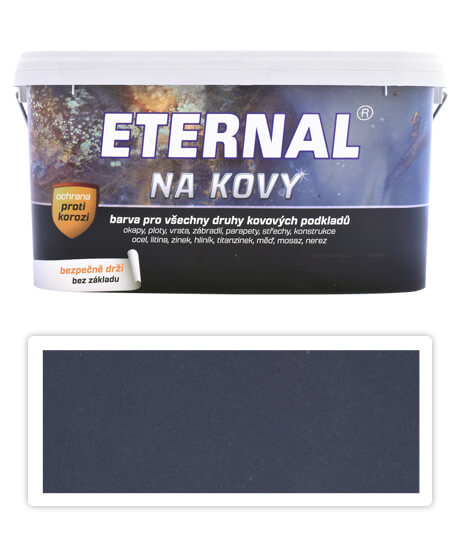 ETERNAL Na kovy - antikorozní barva na kov 5 l Kovářská tmavě šedá 454 ETERNAL