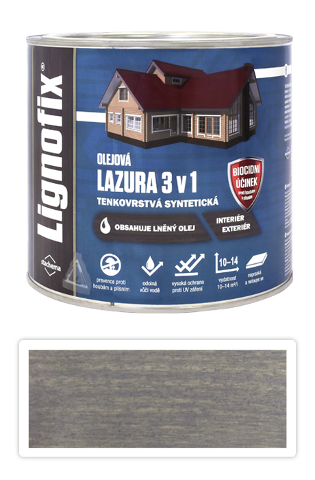 Lignofix LAZURA 3v1 - olejová lazura s biocidem 2.2 l Antik šedá Stachema