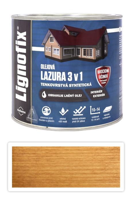 Lignofix LAZURA 3v1 - olejová lazura s biocidem 2.2 l Dub Stachema