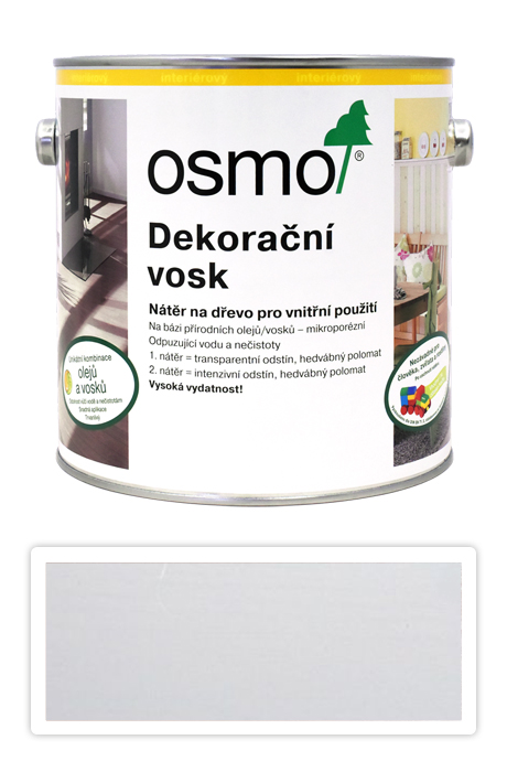 OSMO Dekorační vosk intenzivní odstíny 2.5 l Bílý mat 3186 OSMO