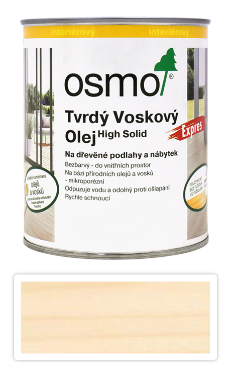 OSMO Tvrdý voskový olej EXPRES 0.75 l Bílý 3340 OSMO