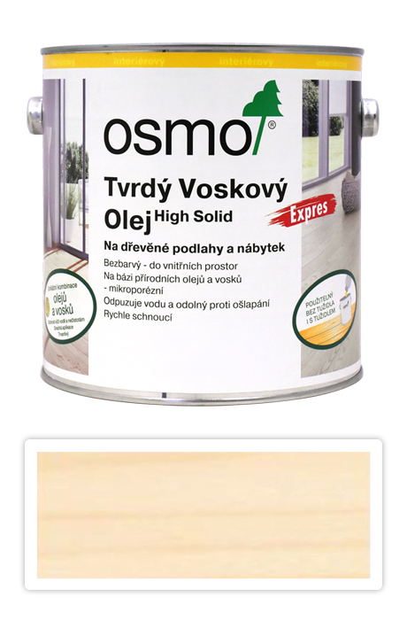 OSMO Tvrdý voskový olej EXPRES 2.5 l Bílý 3340 OSMO