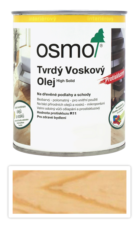 Tvrdý voskový olej OSMO 0.75l protiskluzový R11 bezbarvý 3089 OSMO