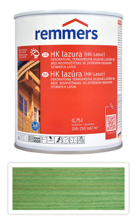 REMMERS HK lazura - ochranná lazura na dřevo pro exteriér 0.75 l Jedlově zelená Remmers