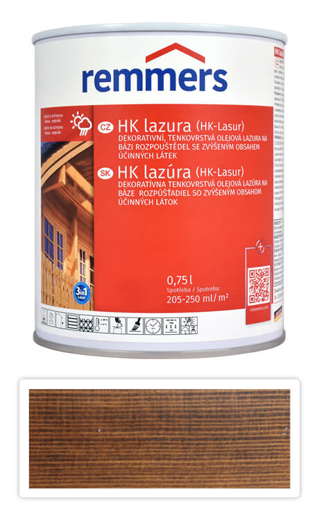 REMMERS HK lazura - ochranná lazura na dřevo pro exteriér 0.75 l Palisandr Remmers