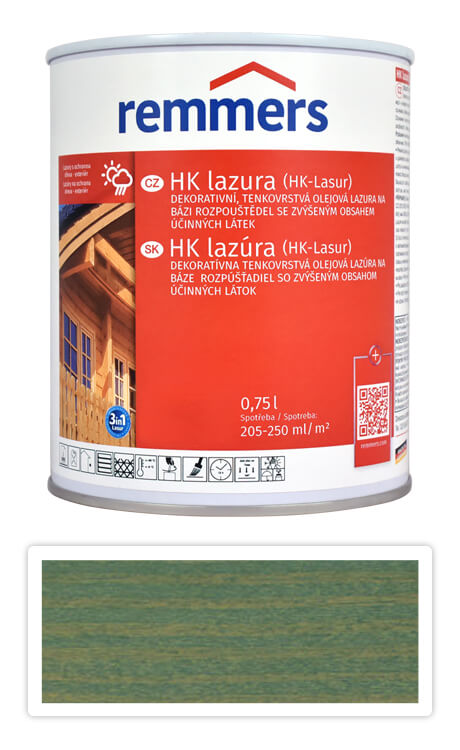 REMMERS HK lazura - ochranná lazura na dřevo pro exteriér 0.75 l Zelená sůl Remmers