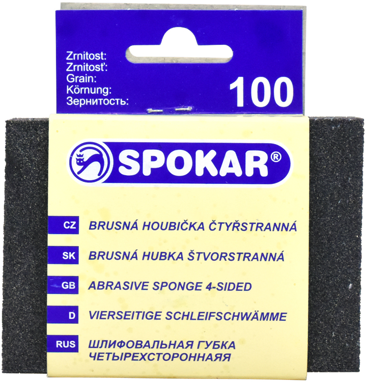 SPOKAR - čtyřstranná brusná houbička zrno 100 Spokar