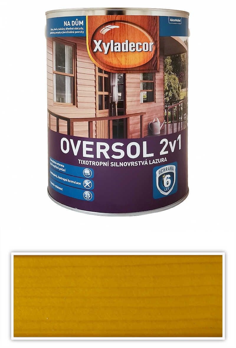 XYLADECOR Oversol 2v1 - tixotropní silnovrstvá lazura na dřevo 5 l Přírodní dřevo XYLADECOR