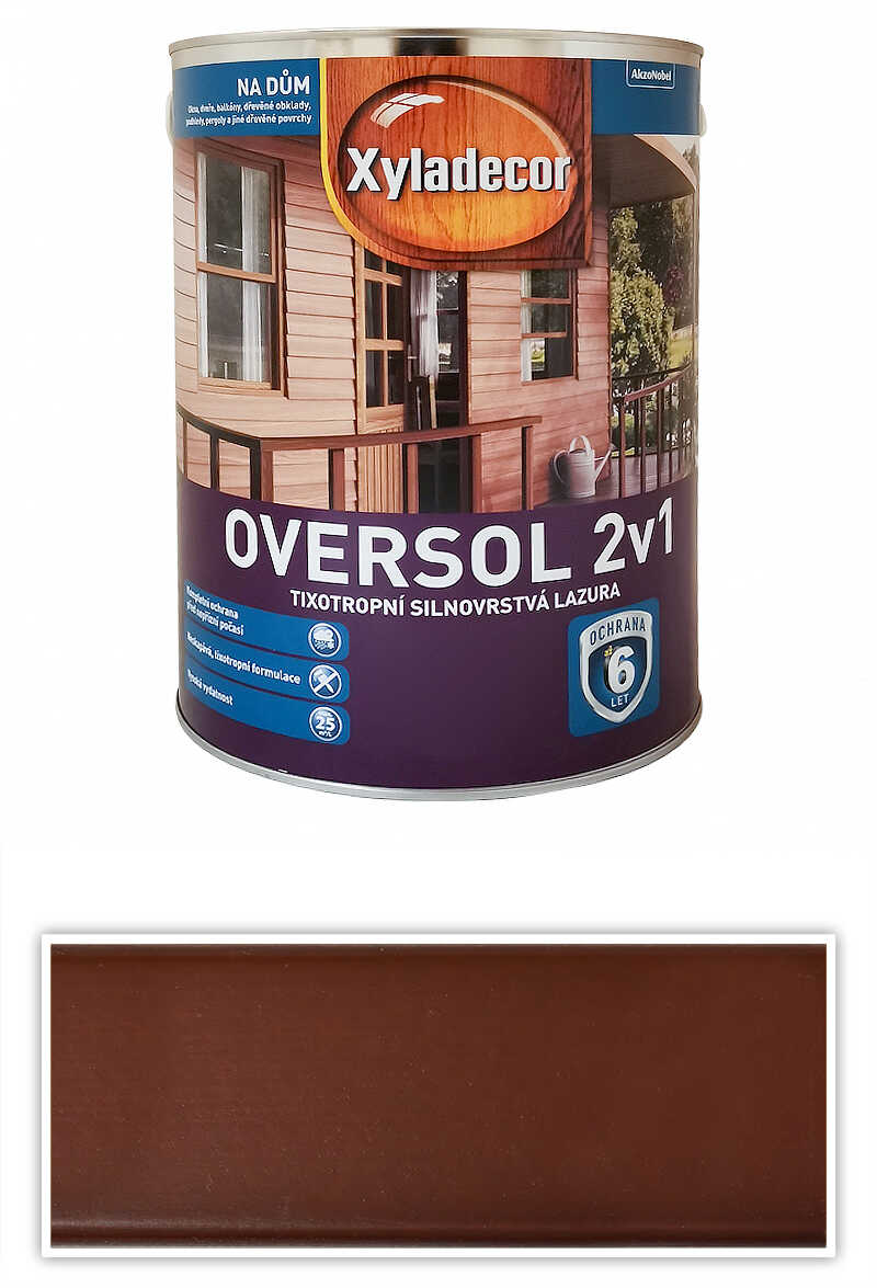 XYLADECOR Oversol 2v1 - tixotropní silnovrstvá lazura na dřevo 5 l Rosewood XYLADECOR