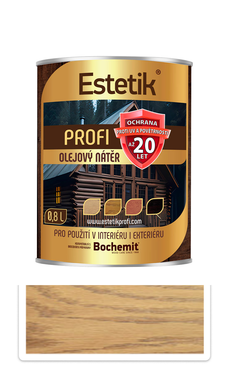 ESTETIK Profi - extrémně odolná olejová lazura 0.8 l Dub BOCHEMIT