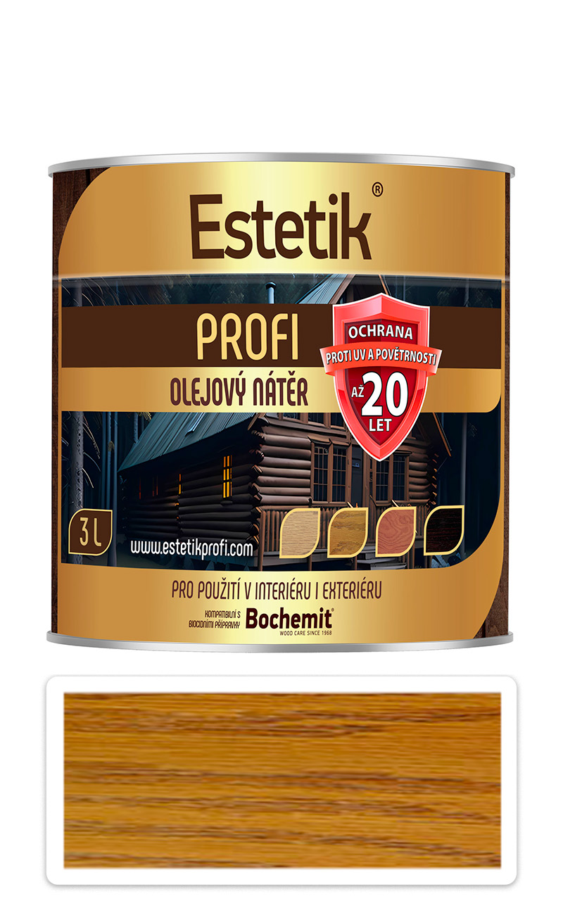 ESTETIK Profi - extrémně odolná olejová lazura 3 l Ořech BOCHEMIT