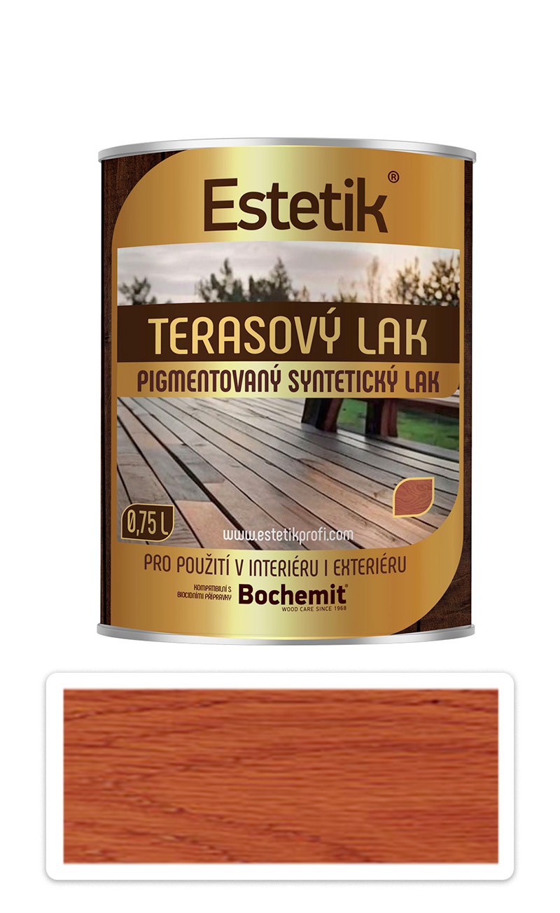 ESTETIK Terasový lak - pigmentovaný syntetický lak 0.75 l Teak BOCHEMIT