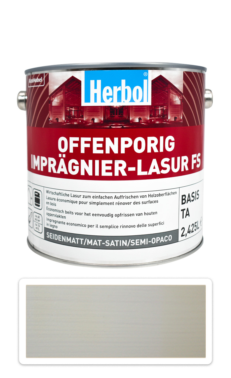 HERBOL Offenporig Impragnier-Lasur FS - impregnační lazura na dřevo 2.5 l Bílá HERBOL