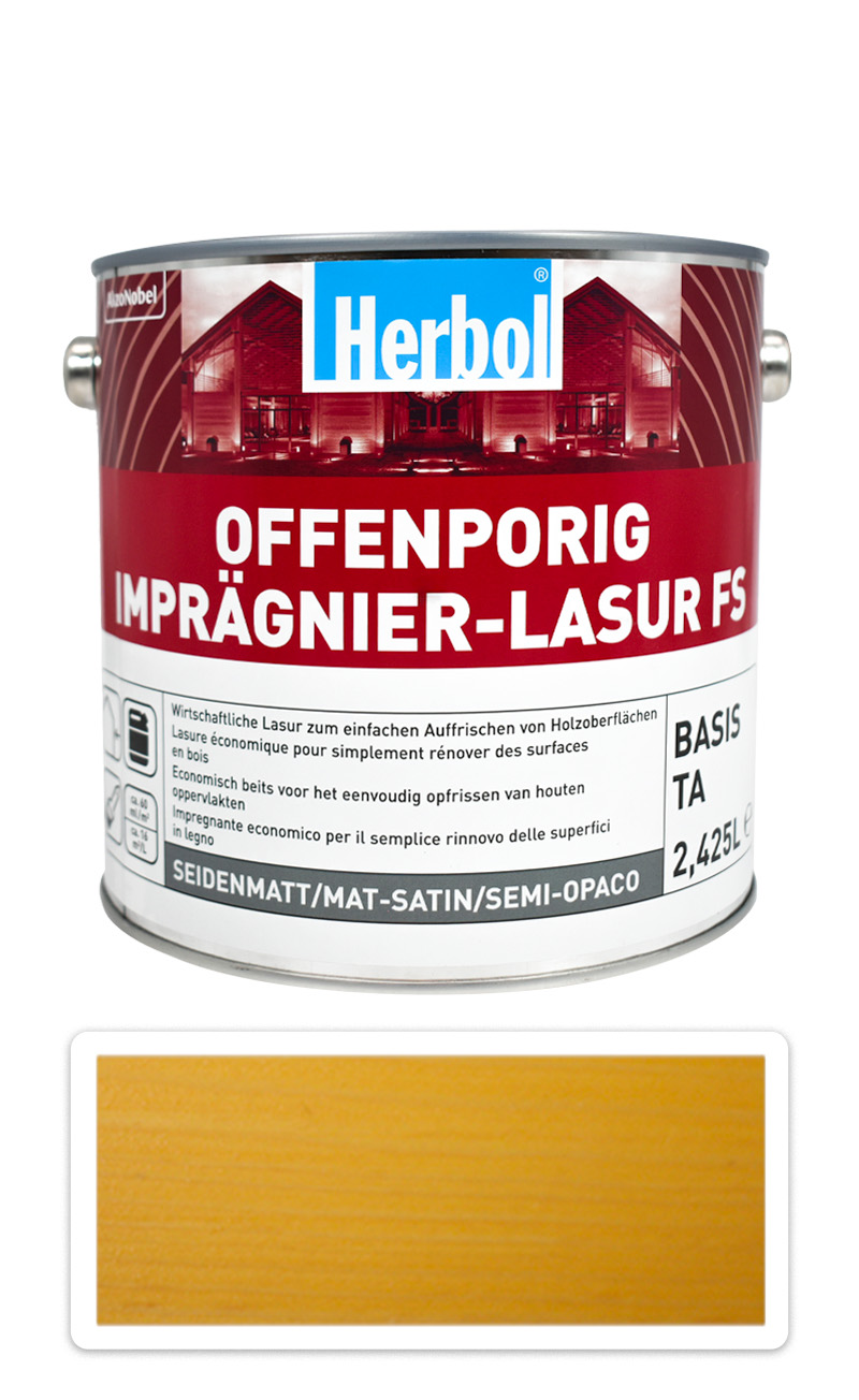 HERBOL Offenporig Impragnier-Lasur FS - impregnační lazura na dřevo 2.5 l Borovice HERBOL