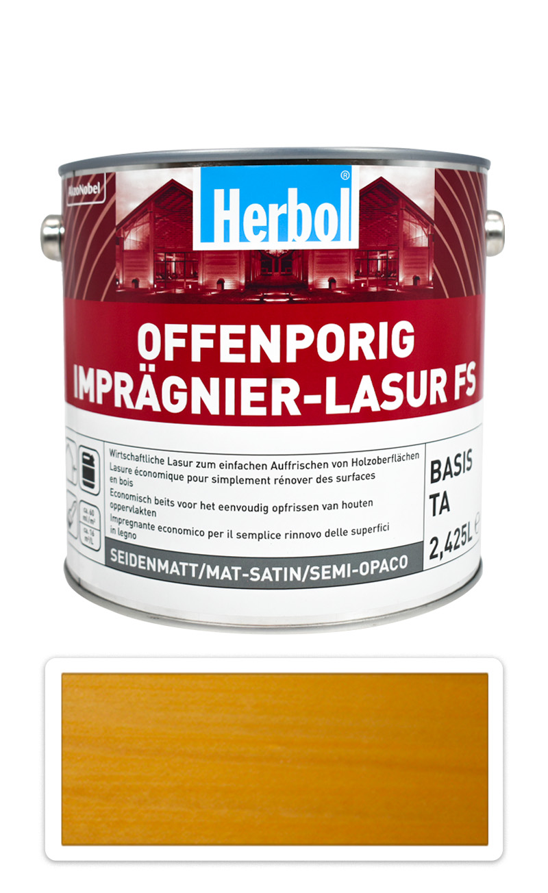 HERBOL Offenporig Impragnier-Lasur FS - impregnační lazura na dřevo 2.5 l Jasan HERBOL